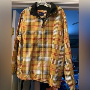 Vintage Catalina Yellow Plaid Zip Jacket with Black and Red Accents 14/16 ladies